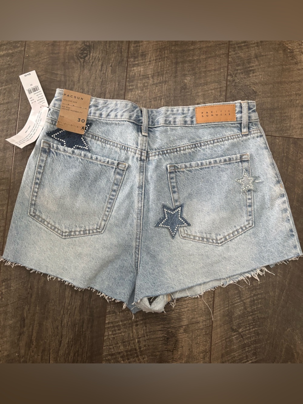 PacSun Light Blue High-Rise 70s Cutoff Denim Shorts